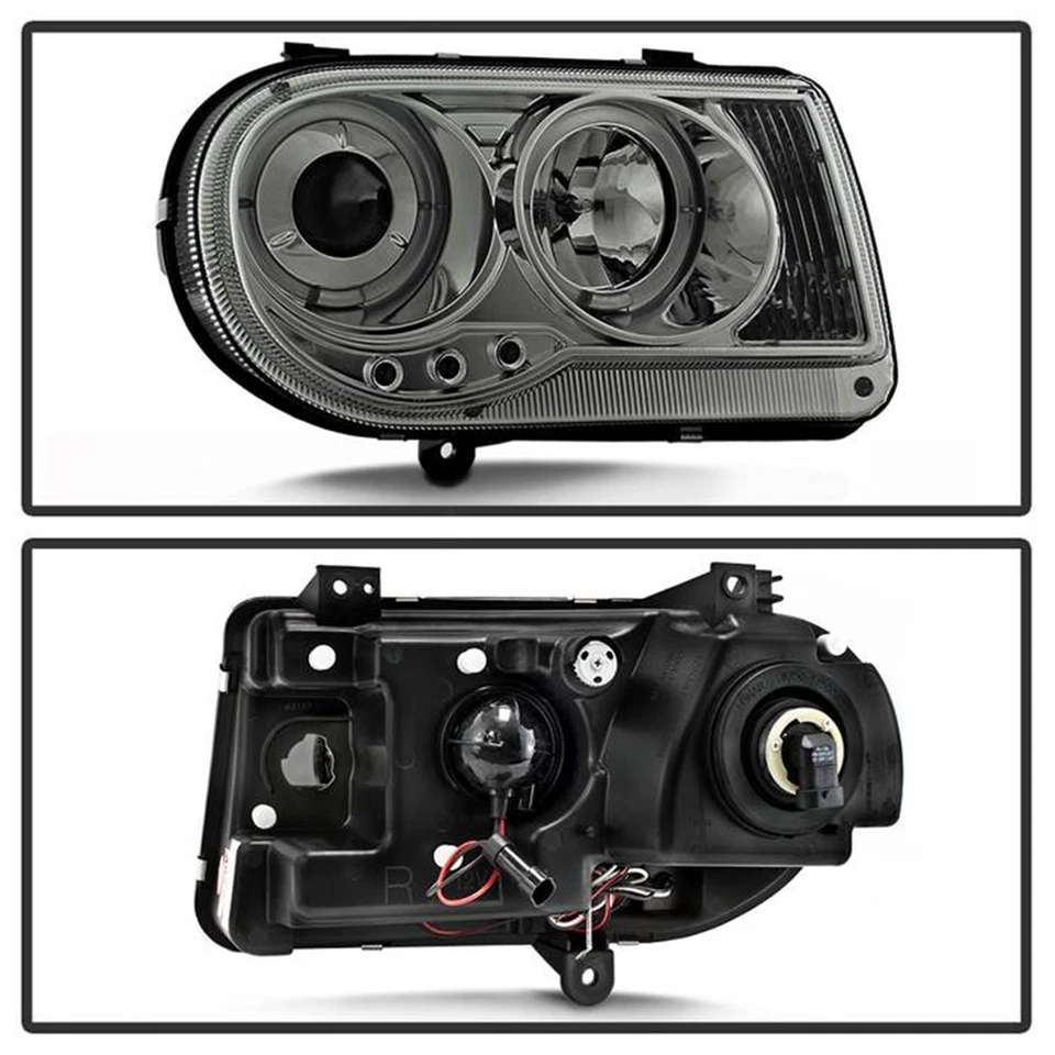 Par de faros proyectores de humo halo LED Spyder Signature para Chrysler 300C 05-10 Foto 3 de 4