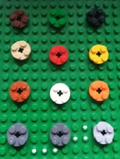 LEGO 4032: Plate Round 2x2 with Axle Hole - x 6 (more colours listed) *