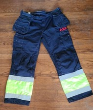 Tranemo Workwear FR Flame Retardant Pants Blue Reflective Mens Size 44x32