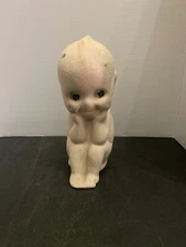 Vintage 1940's Carnival Chalkware Sitting Kewpie Figure 6 inches Tall
