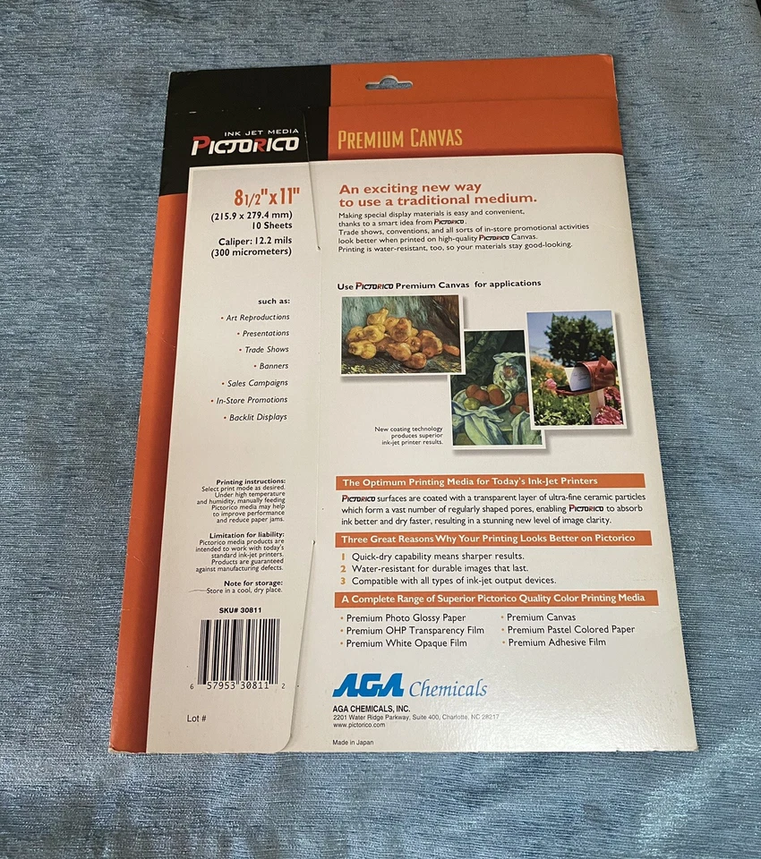 Pictorico 8 1/2 x 11 Inch Premium Canvas Paper 10 Sheets - Image 4 of 4