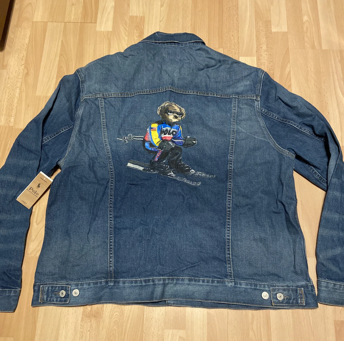 New Polo Ralph Lauren Polo Bear Ski Denim Jacket Size XXLT