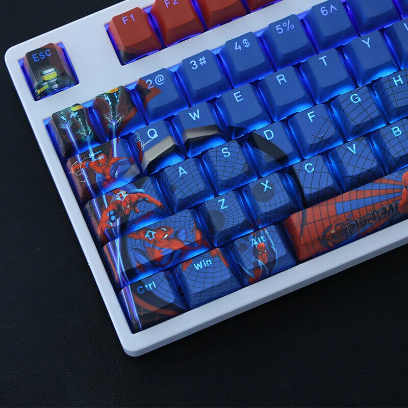 Spiderman 108 Keys PBT Translucent Keycaps OEM Height for Mechanical Keyboard - Image 4 of 4