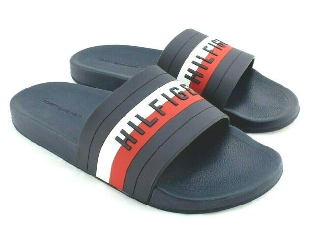 tommy hilfiger slides blue