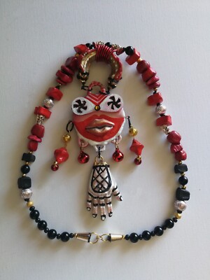 ainu tribe oceania ethnic necklace primitive jewelry pendant head