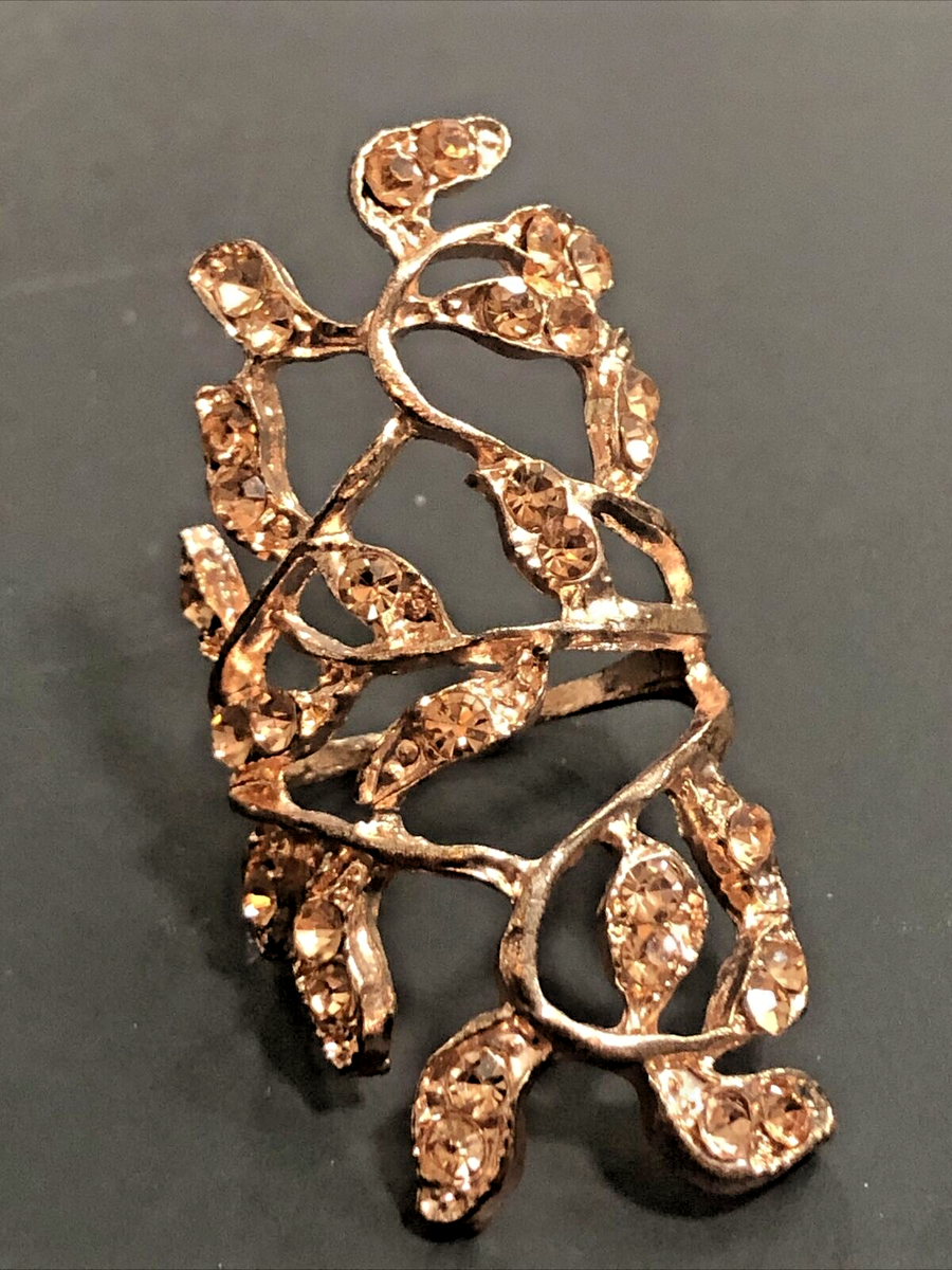 Vintage The Garden Of Eden Ring Rose Gold Color & Pink Rhinestones