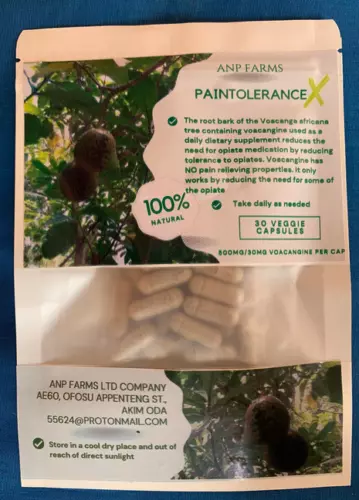Voacanga PaintoleranceX 30mg  (30 Vegan Capsules)