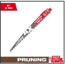 9 In. 3 TPI Pruning Carbide Teeth Wood Cutting SAWZALL Reciprocating Saw Blade (