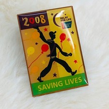 2008 American Cancer Society Relay for Life Walk Enamel Lapel Pin - Saving Lives