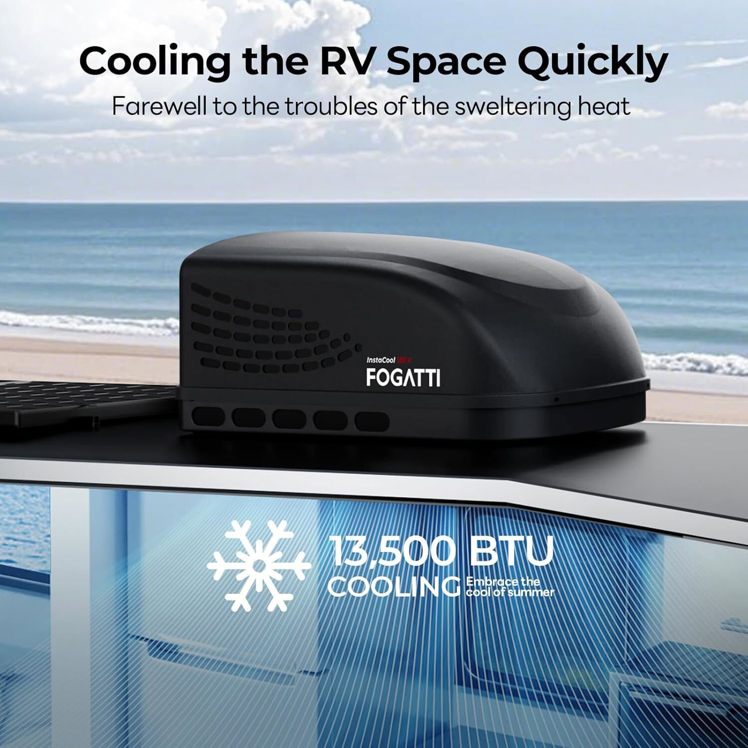 13500 BTU RV Air Conditioner Rooftop AC Unit Cooling Camper Non-Ducted 115V