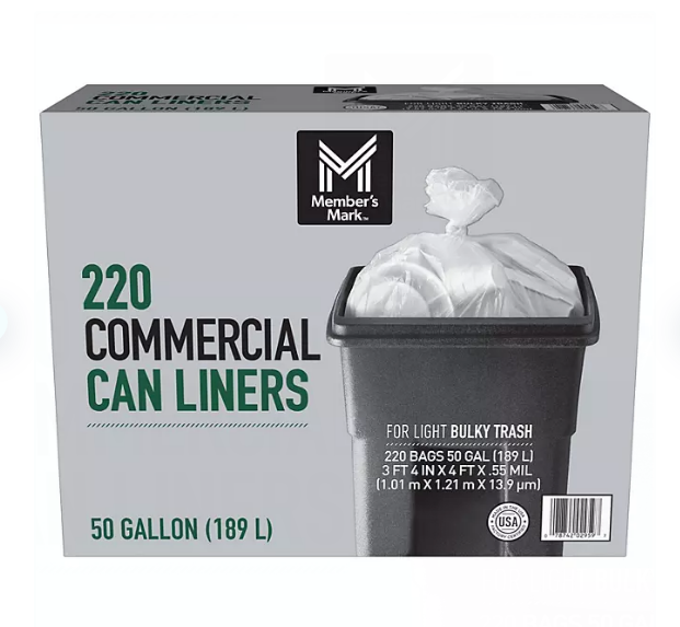 Member's Mark 50 Gallon Commercial Trash Bags (220 ct.) Great Price