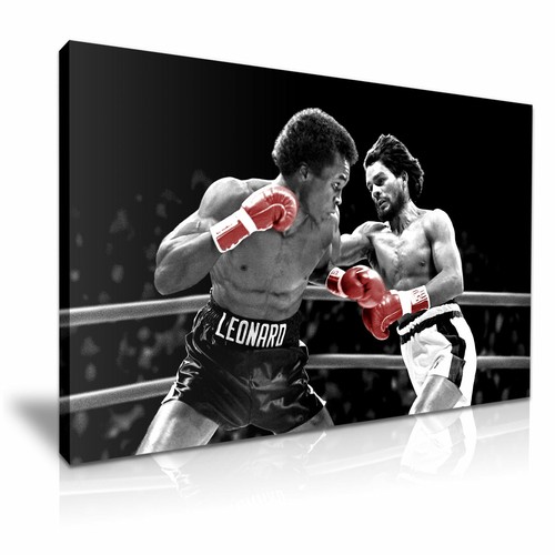 Sugar Ray Leonard vs Roberto Duran The Super Fight Boxen Druck Leinwand ~ 5 Größen - Bild 1 von 7