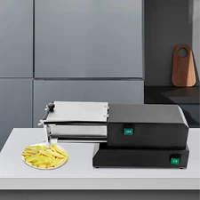 French Fry Cutter Electric Stainless Steel W/ 2 Blades For Commercial, Home