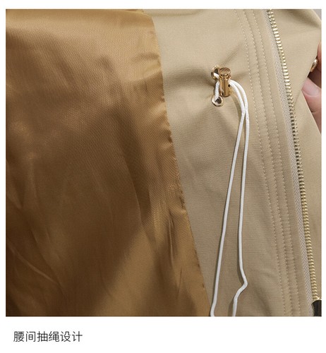 Italian Style Men Stand Collar Cotton Blend Jacket Zip Loose Fit Pocket Overcoat - Bild 12 von 25