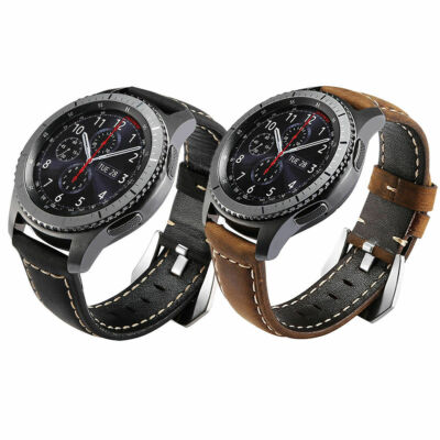 New Genuine Leather Wrist Strap Watch Band For Samsung Galaxy watch SM-R800 46mm