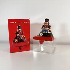 Vtg Rennoc Collection Stocking Hanger Holder Drummer Cast Iron Resin Handpaint