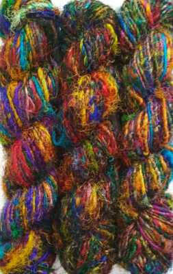 100Grams Himalaya Recycled Soft Pure Sari Silk Yarn Knit Woven 1 Skein