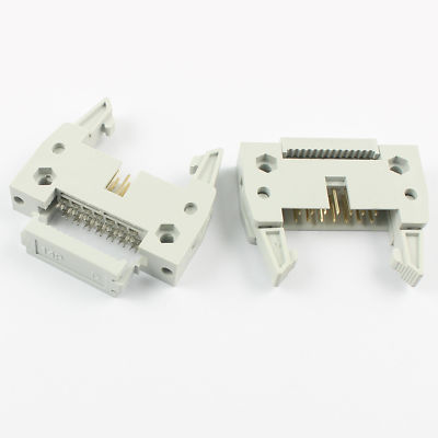 5Pcs 2.54mm Pitch 14 Pin Straight Male Cable Connector Ejector Header With Latch