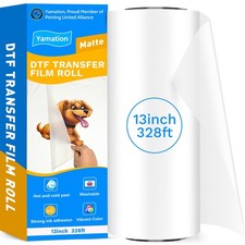 DTF Transfer Film Roll 13" x 328 FT - Double Sided Matte Direct to Film Trans...