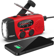 Emergency Hand Crank NOAA Weather Radio w/ Flashlight  Power Bank 7400mWh