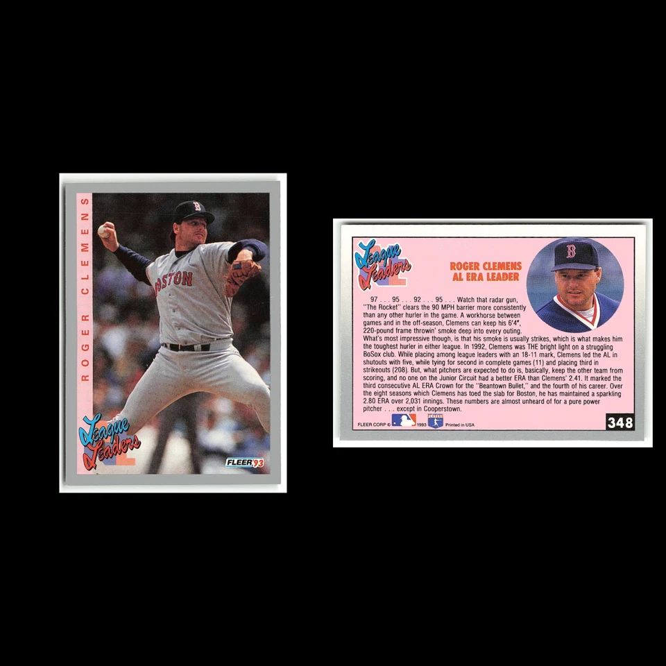 Roger Clemens #348 1993 Fleer Boston Red Sox Baseball Card MLB NM - Image 3 of 3