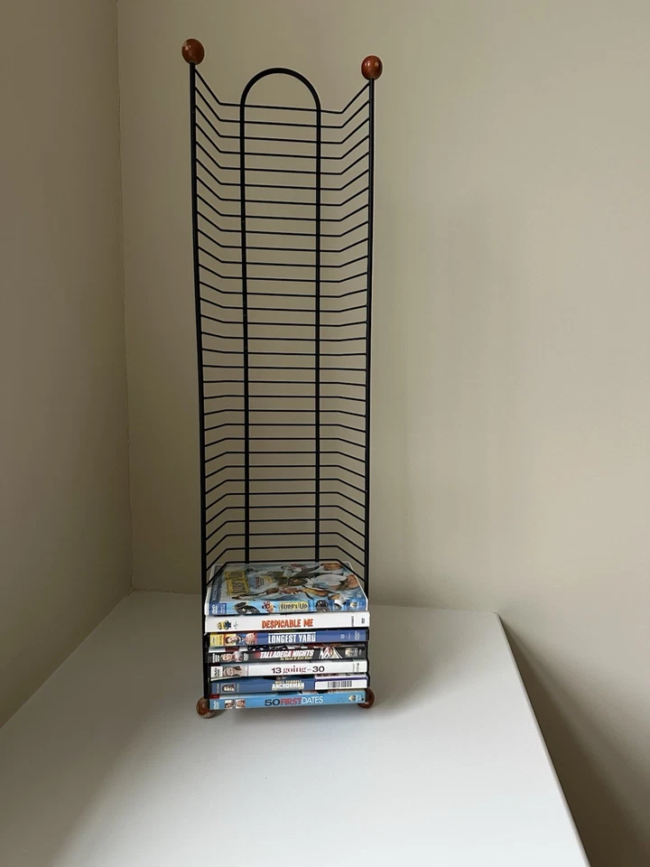 DVD Tower Wire Rack Holder Media Storage 31.5"  Vintage Atlantic Media Piece - Image 4 of 4