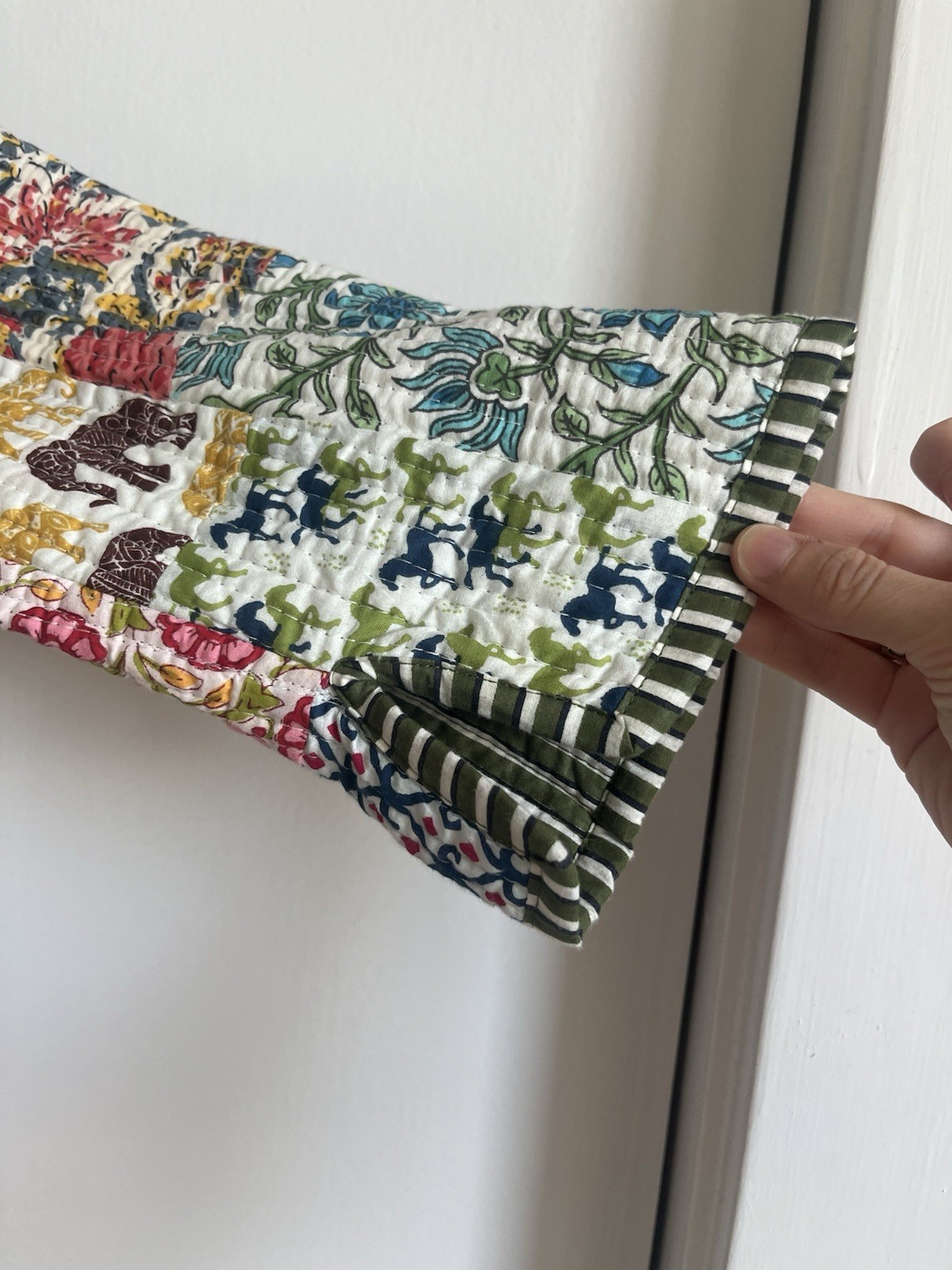 White Multi quilted jacket, Patchwork Jacket, Flo… - image 4