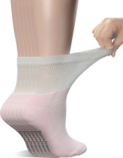 Women'S 6 Pairs Diabetic Ankle Socks with Non-Binding Top and Cushion Sole,L Siz