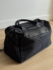 Travel Duffel Bag with Shoe Compartment Lightweight Nylon Carry-On Black