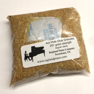 Ragland Piano 4oz Hide Glue Granules/Crystals, 251 Gram Strength, White 