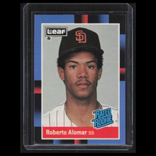Roberto Alomar Rookie #34 1988 Leaf San Diego Padres Baseball Card MLB NM. rookie card picture