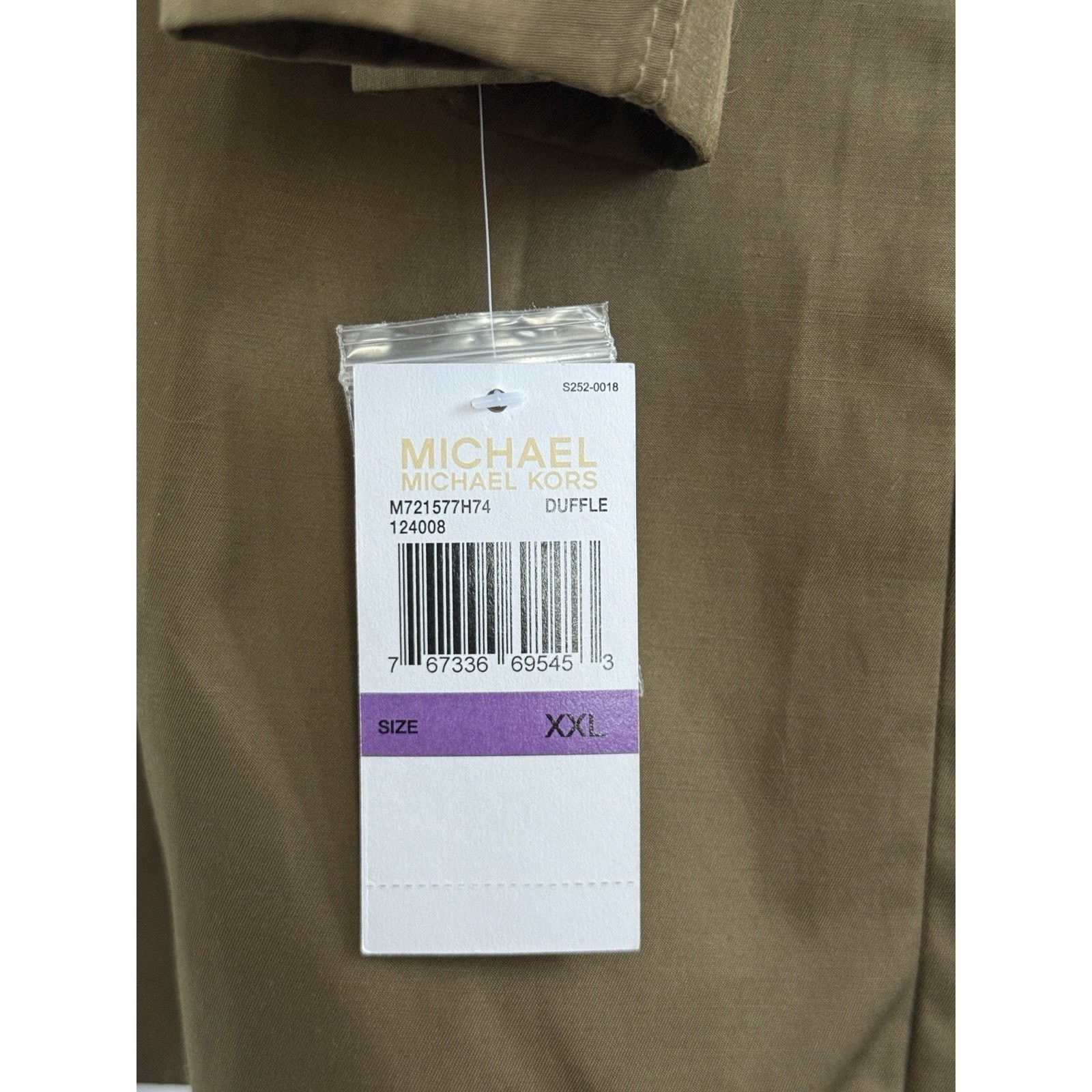 NWT Michael Kors Belted Olive Green Trench Coat thumbnail 4