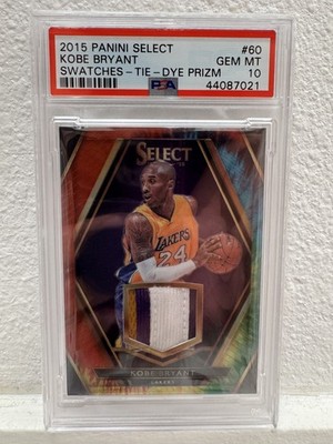 2015 Panini Select Kobe Bryant Swatches Patch Tie Dye Prizm PSA 10 3 Color /25