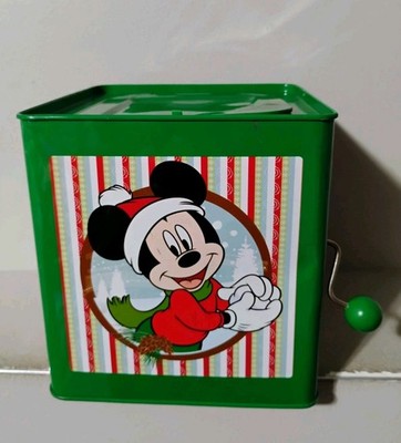 Vintage Disney Christmas Mickey Mouse Jack In The Box (Factory