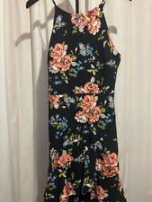 Soprano Navy Floral Spaghetti Strap Dress