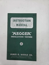 Vintage 1947 MEGGER Insulation Tester Instruction Manual 21-J James G. Biddle Co