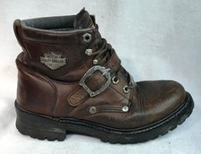 Harley Davidson Brown Leather Motorcycle Biker Boots - Women's Size 6.5