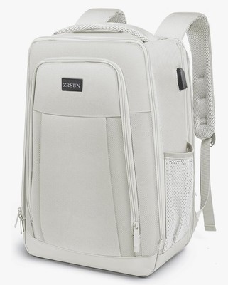 Laptop Backpack with USB Charging Port Water Resistant Color (Beige) Large
