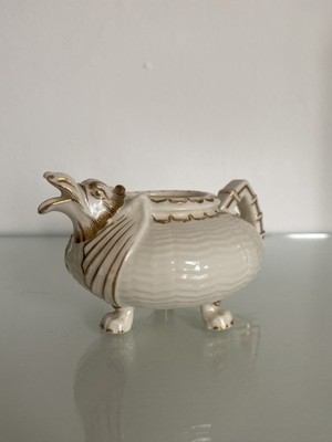 Belleek 1. Periode Black Mark Chinesischer Drache Milchkännchen 1863-1890 selten