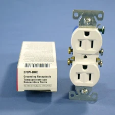 Cooper Residential White Outlet Duplex Receptacle NEMA 5-15R 15A 125V 270W Boxed