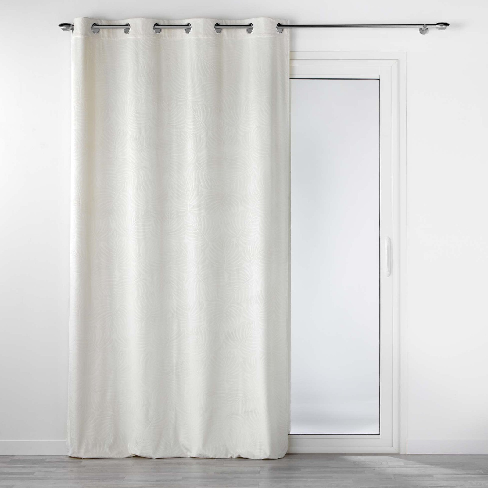 Rideau occultant Analia naturel en velours relief haut de gamme 140x240
