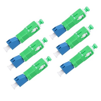 6PCS Single Mode SC APC Male to LC UPC Female Hybrid Optical Fiber Adapter SM