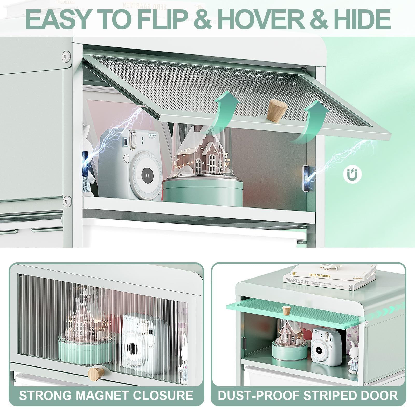 Utility-Rolling-Storage-Drawer-Craft-Cart-Organizers with 4 Drawers & Dust-pr...