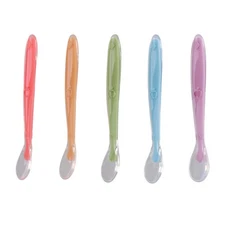 Acorn Baby Spoons Bright 5pk - Baby Feeding Spoon Promotes Independent Feeding