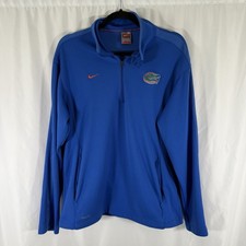 Florida Gators Nike Sweater Mens Medium Blue 1/4 Zip Pullover Turtleneck Fit Dry