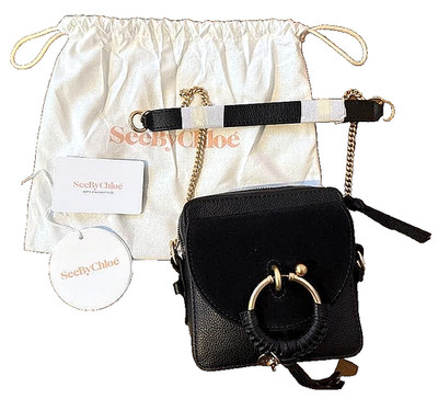 See By Chloe Joan Leder Schultertasche 2-Wege Crossbody schwarz Damen gebrauc...