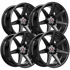 Set Of 4 Spec-1 Sp-73 17x7.5 5x4.55x120 42mm Gloss Black Wheels Rims