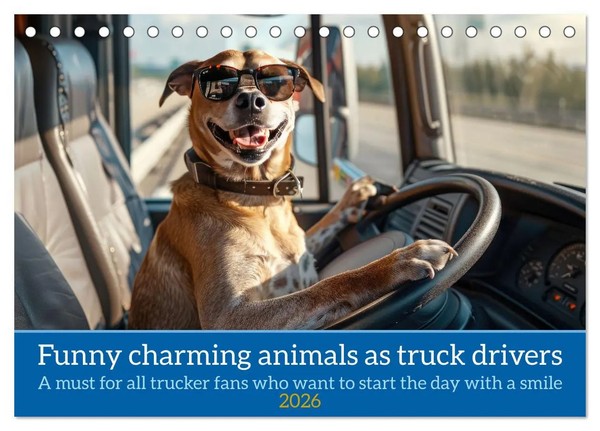 Peter Ruebsamen | Funny Charming Animals As Truck Drivers (Desk Calendar 2026...-image