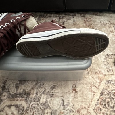 Converse All Star Mid Top Burgundy/White Lace-Up Sneakers Rubber Outsole