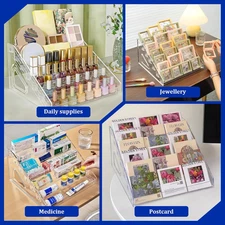 7 Tier Acrylic Card Display Stand,12" Sports Card Shelf-Versatile Display for...